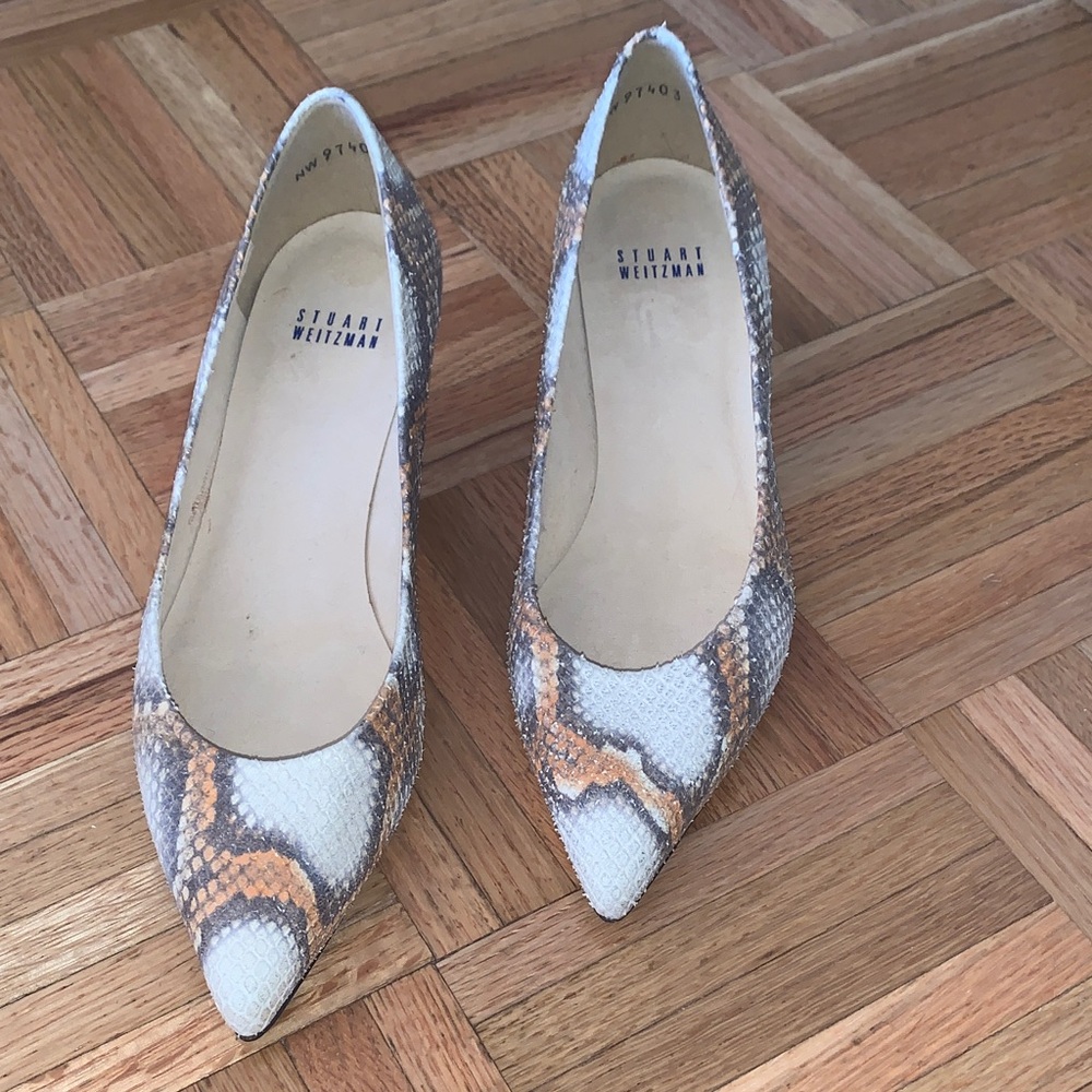 Stuart Weitzman Python Kitten Heel Pumps - Women’… - image 4